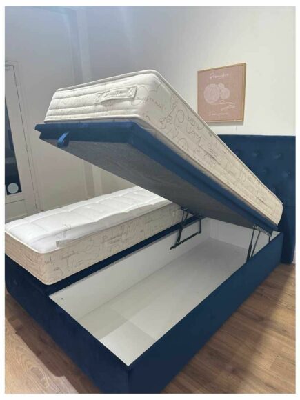 Lit coffre tissu sur mesure