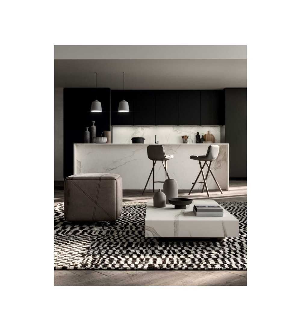 Table relevable Box - Ozzio design - céramique marbre blanc – Image 2