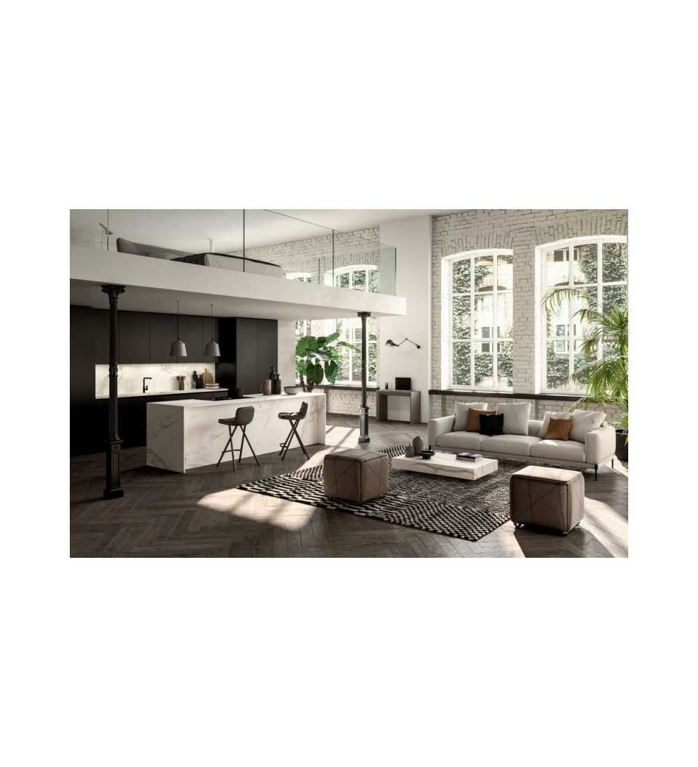 Table relevable Box - Ozzio design - céramique marbre blanc – Image 5