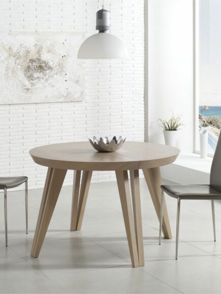 Table ronde Extensible 2 allonges incorporées